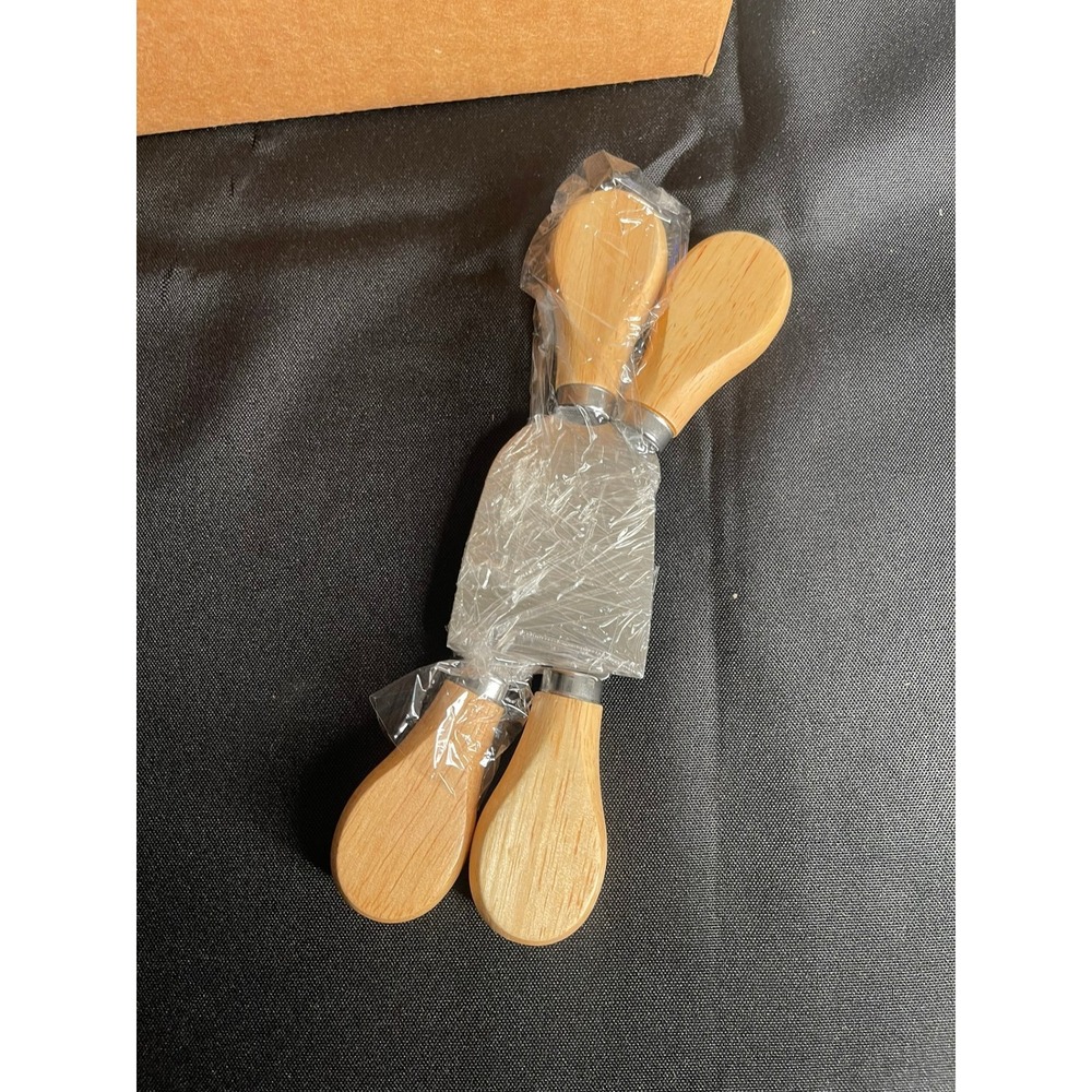 5 Piece Slate Cheese Board Set Laser Decorated Mountain Design New - Picture 2 of 3